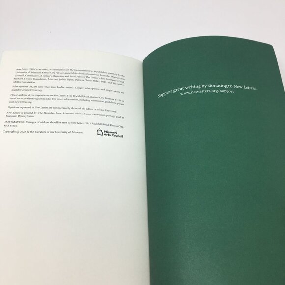 New Letters Magazine Summer/Fall 2023 Issue Vol. 89 nos. 3 & 4 Softbound Book - Picture 9 of 10